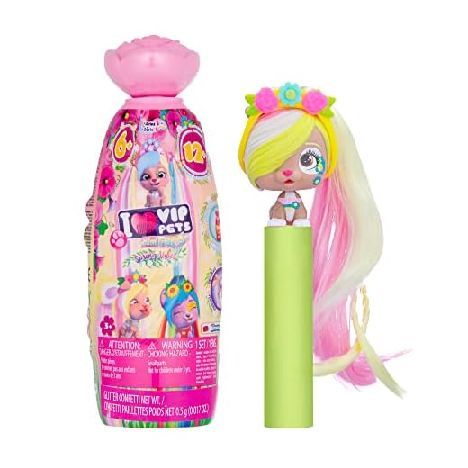 VIP PETS Mini Fans Spring Vibes | Poupée chien Surprise à collectionner aux cheveux Longs et Parfumée à coiffer - Jouet cadeau pour filles et garçons +3 Ans