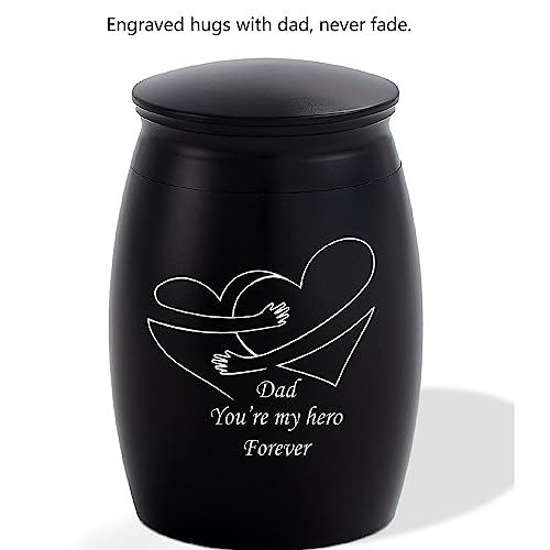Image of Small Sharing Urn - Mini Metal Cremation Urn for Human Ashes | Mini Memorial Urn for Adult Men /Dad /Father, Aluminum Decorative Funeral Urn (2.7x1.7 Inch )