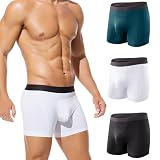 [Arjen Kroos] ボクサーパンツ メンズ 下着 前開き 3枚 セット ロング 立体成型 通気性 ツルツル 吸水速乾 男性 スポーツ インナー パンツ 快適 無地 おしゃれ AK5024 L 3P