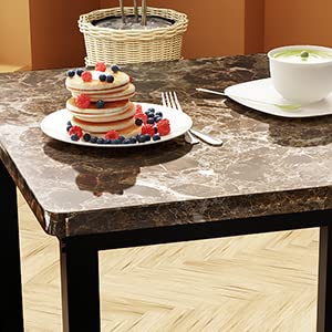 Awqm 3-Piece Dining Table And Chairs For Apartment, Bar Set With 1 Square Table And 2 Round Stools, Kitchen Table Set For 2, Breakfast Table With Footrest For Restaurant, Dinette, Studio (Dark Brown) #TOP5