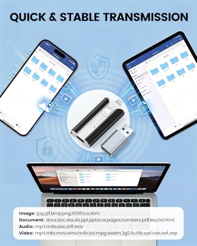 Image of MFI Certified 32GB Flash Drive - Photo Stick and USB Stick Offers Photo /Video Storage, The External Storage is Compatible with iOS, Android, and Pc,1 Pack (Black)(Available Space: ~28.9GB)
