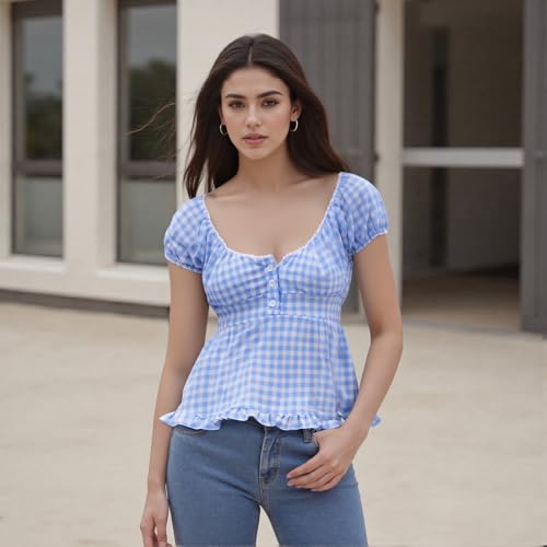 Image of Fairy Grunge Y2k Shirts Vintage Crop Tops Short Sleeve Girls Slim Fit Tees