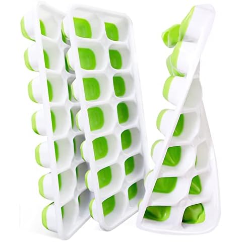 Ice Cube Trays, VEHHE 3 Pack Reusable Silicone 14-Ice Cube Molds with Spill-Resistant Removable Lid, Flexible and Odorless, for Whiskey and Cocktails… Cover
