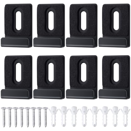 Image of OIIKI 8 Sets Metal Mirror Hanging Clips, Mirror Hanger for Wall Mounting, Wide Channel Heavy Duty Hanger 304 Stainless Steel Brackets Retainer Clips with Screws for Frameless Mirror, Picture, Tile