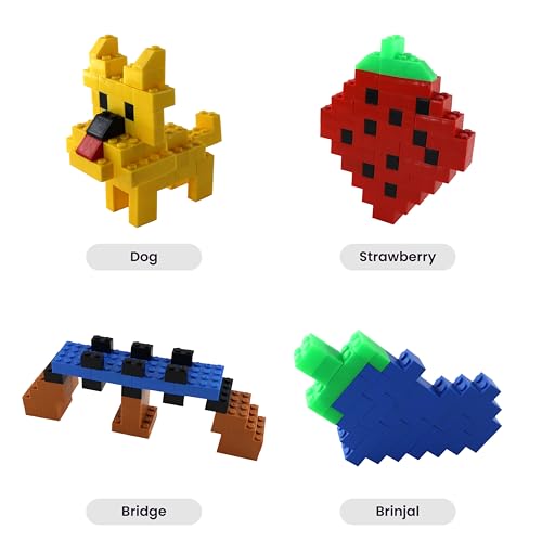 Image of Imagine Bricks - 282 Multicolour Interlocking Blocks, Building Blocks Construction Set for Boys & Girls, Boost Imagination & Fine Motor Skills, 6+ Years