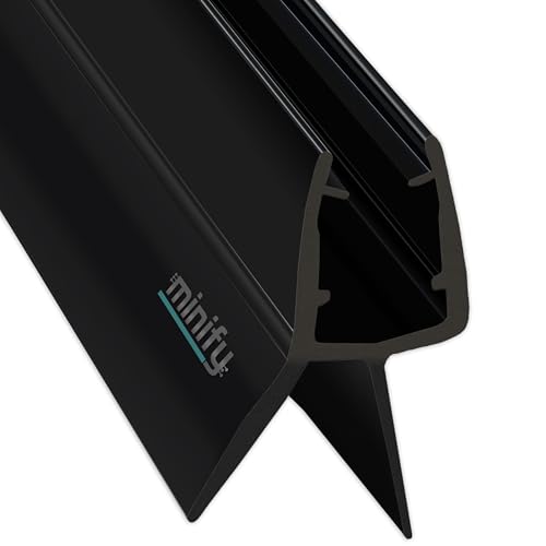 minify Duschdichtung für Glastüren (5-8mm) – Dichtung Dusche Glastür Transparentes U-Profil in Schwarz, verschiedenen Längen erhältlich (1 Stück, 80cm)
