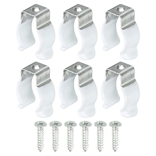 sourcing map 6 Stück T5 U Clips Halter Halterung für LED Glühbirne Montagehalterung Unterstützung Edelstahl Leuchtstoffröhre Halter LSD Schlauch Befestigungsklemmen mit Schrauben