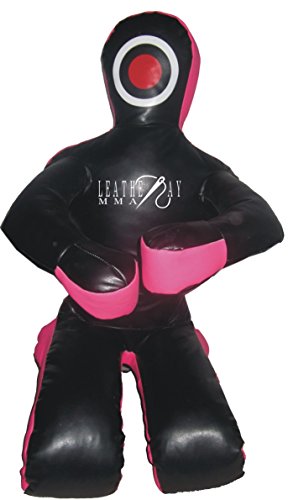 LEATHERAY MMA Jiu Jitsu Judo Punching Bag Grappling Dummy Black Synthetic Leather - 48 inches-Unfilled