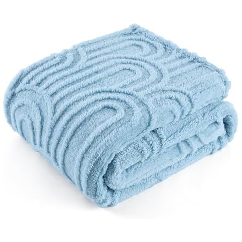 Bedsure Dream Blue Fleece Throw Blanket Cover