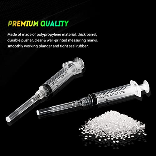 Image of 5ml Syringe 22 Gauge 1.2 inch Needle Lab Disposable Sample Syringes, 20 Pack