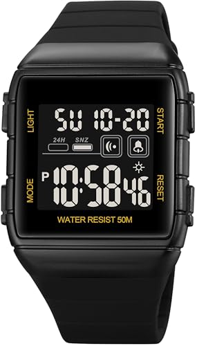 findtime Reloj de pulsera digital digital para hombre con doble time/temporizador de cuenta atrás/LED/alarma/cronómetro/12/24H - Imagen 2