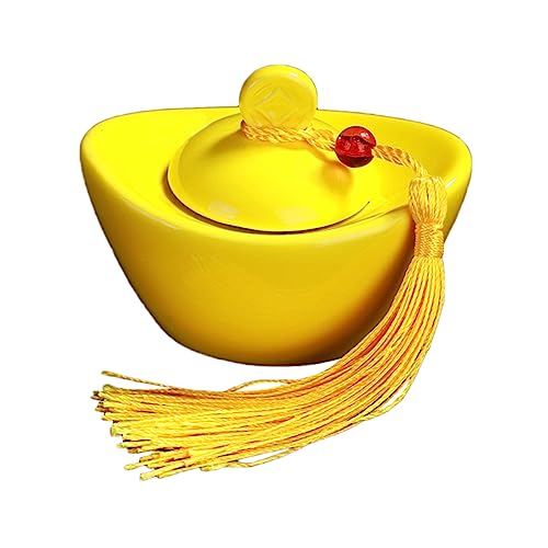 Ciieeo Portable Ceramic Tea Canister Ingot Shaped Sealing Tin for Tea Storage for Kitchen Home Use