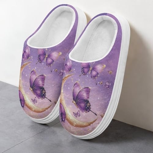 Washable House Slippers for Woman Slip-on Comfortable Fuzzy Scuff Home Slippers with Anti-Skid Rubber Sole4