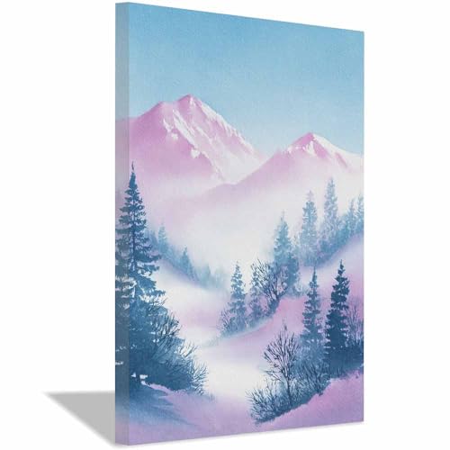 Peinture paysage en neige et ruisseau, l'évasion nordique dans votre chambre