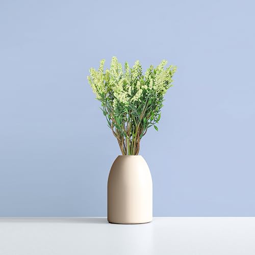 Image of Homeverse Fresh Lavender 12Pcs Lavender Fake Plant 14Inch Height Bouquet, Green Stems Bundled for Decorative Items for Diwali, Home, Room, Office, Bedroom, Anniversary, Deepawali (Yellow)