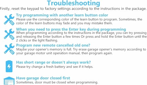 Universal Garage Door keypad for Chamberlain/Liftmaster/Genie/Linear/Multi-Code/Craftsman/Overhead Door/Stanley Openers ONLY, Keyless Entry, 2-Channel, Grey, Pay Attention to Compatibility by Acvoce - Image 8