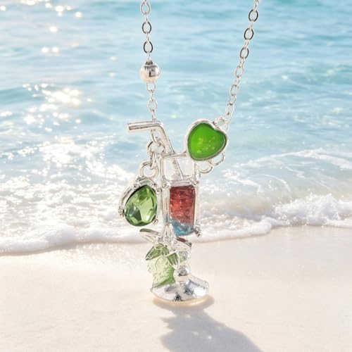 Collier chaîne de clavicule gobelet d'eau fleur et pomme - 2