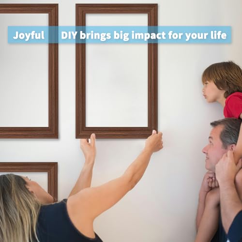 Image of Art3d Pre-Cut Wall Molding Set of 6 pcs, 3 Top 3 Bottom, Walnut