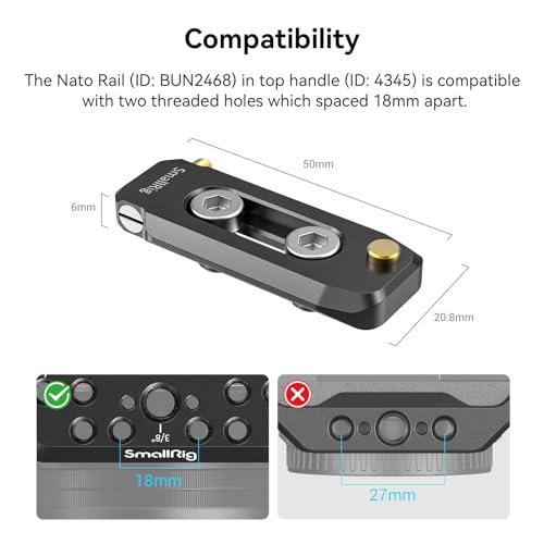 SMALLRIG Lightweight NATO Top Handle NATO Obergriff für Kamerakäfig 4345 – Ansicht 2