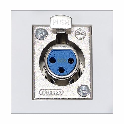 Image of MX 3-Pin Female XLR Wall Plate Connector, 45x45 mm Modular Audio Socket, 2-Module White Faceplate for Microphone & Professional Sound Installations
