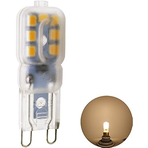 G9 LED bulbs, warm white, 1.5 watt, 140 lm, replaces 15 W halogen bulb, AC220-240 V, 360 degree beam angle, 1 piece Cover