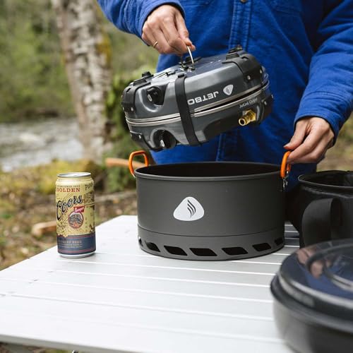 Réchaud Jetboil Genesis haut de gamme en gris avec kit de cuisson durable