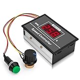 Drehzahlregler für Gleichstrommotoren (DC 6–60 V, 12 V, 24 V, 36 V, 48 V, 30 A), einstellbar für PWM-Motoren, mit LED-Anzeige, Steuerregler und Start-Stopp-Schalter