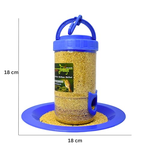 Image of Bird Feeder for Bird Food Small 2 Piece Blue