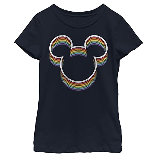 T-shirt Disney fille bleu marine col rond vêtement coton manches courtes taille L