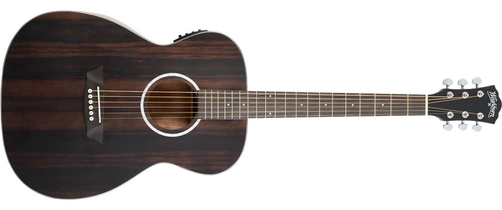 Washburn 6-strunowa gitara akustyczno-elektryczna, prawa, w paski, heban (DFEFE)