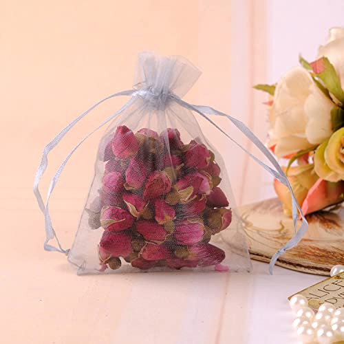 Image of Dealglad 50pcs Drawstring Organza Jewelry Candy Pouch Christmas Wedding Party Favor Gift Bags (4x6, Gray)