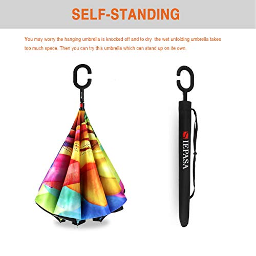 Image of SIEPASA Automatic Open Close Compact Travel Umbrella with Wind Vent Umbrella big size Lightweight Windproof Folding for men Women