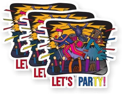 Let's Party Vinyl Stickers 3 Pack 3 Inch image 5
