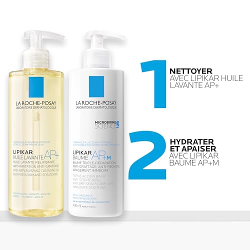 La Roche-Posay | Lipikar Routine | AP+ Waschöl & AP+M Balsam | repariert, beruhigt und spendet Feuchtigkeit | Geeignet für trockene, sehr trockene & atopische Haut | ab der Geburt | 400 ml x 2
