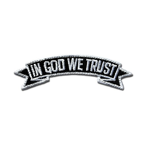 BASTION Morale Patches (in God We Trust, Black) | 3D Embroidered Patches with Hook & Loop Fastener Backing | Well-Made Clean Stitching | Christian Patches for Tactical Bag, Hats & Vest