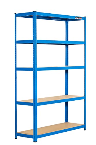 Rhino Racking - 5 Estantes de almacenamiento industrial de servicio pesado - Azul - 180x120x40cm