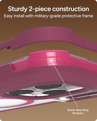 Image of ZAGG Rainier Case with Kickstand for iPhone 17 - Red Black Cherry, Graphene 22ft (7m) Drop Protection, Lanyard Attach Points, MagSafe, Wireless Charging Compatible, 2-Piece Design, Phone Case