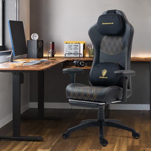 Sedia da gaming ergonomica da ufficio con funzione di massaggio e calore, cuscino a molle insacchettate traspirante come nel divano, sedia regolabile in PC con poggiapiedi, supporto per schiena - Sedia gaming - Immagine 1
