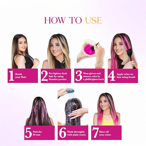 Image of Cosglam Hot Pink (#12) Semi Permanent Hair Color for Women & Men, 120g | Vegan Hair Dye | No Ammonia, No Peroxide | Non-Oxidative Formula | Conditioner Enriched Glossy Finish