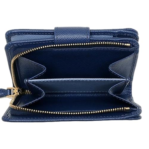Prada Wallets Womens Saffiano Leather Astrale Blue Snap Trifold Wallet Leather Wallet For Women4