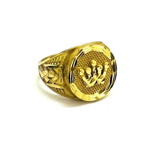 DMJ Premium Heavy Crown Gold Look Finely Detailed Handmade Ring For Men Brass Gold Plated Ring (23) (B0CNM8DZK5) Amazon Price History, Amazon Price Tracker