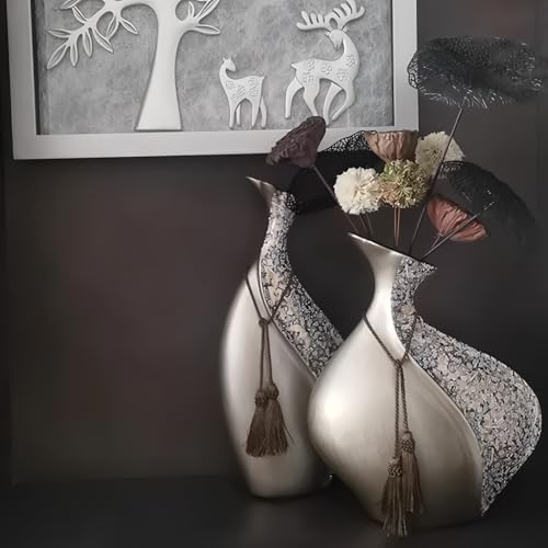 European Style Ceramic Flower Vase |15 Inch Pottery Big Boho Vase for Home Decor, Modern Decorative Vase for Dining Table,Not Suitable for Water, Suitable for Dry Flowers and Simulated Flowers by YACSNBF - Used condition - Image 8
