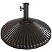 Abba Patio 50 lbs Round Patio Umbrella Base Recyclable Plastic 23.4 inch Diameter Outdoor Umbrella Stand Holder, Brown