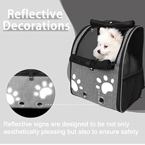 Cat Backpack Carrier, Breathable Cat Carrier Large Space UP 32 lb, Large Reflective Pet Carrier Backpack, Ventilated Mesh Dog Travel Pet Backpack for Hiking Walking Outdoor (Black). Cat Backpack Carrier Breathable Cat Carrier Large Space UP 32 lb Large Reflective Pet Carrier Backpack Ventilated Mesh Dog Travel Pet Backpack for Hiking Walking Outdoor Black