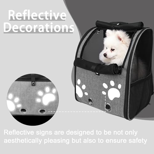 Cat-Backpack-Carrier-Breathable-Cat-Carrier-Large-Space-UP-32-lb-Large-Reflective-Pet-Carrier-Backpack-Ventilated-Mesh-Dog-Travel-Pet-Backpack-for-Hiking-Walking-Outdoor-Black Cat Backpack Carrier Breathable Cat Carrier Large Space UP 32 lb Large Reflective Pet Carrier Backpack Ventilated Mesh Dog Travel Pet Backpack for Hiking Walking Outdoor Black