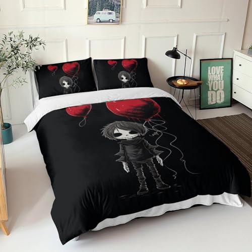 Parure de lit squelette mignon avec housse de couette king 220x240cm