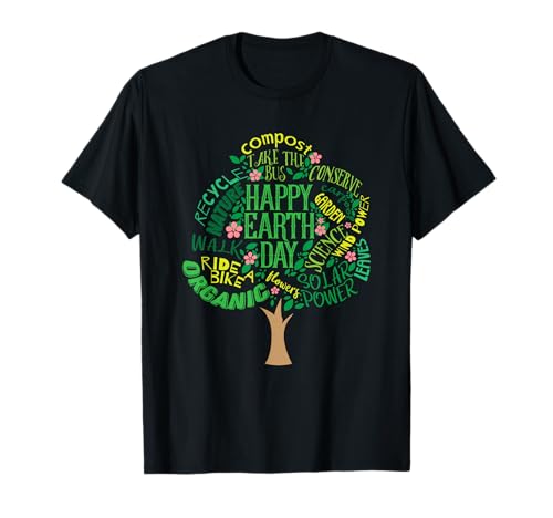 Happy Earth Day 2019 Shirts Cute Tree Drawing Illustration T-Shirt