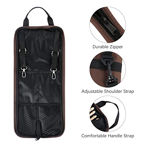 image for EASTROCK Drum Sticks Bag with 3 Pair Drumsticks, Drumstick Bag with Fl