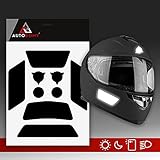 pegatinas reflectantes casco moto VÁLIDO: Para todos los cascos de moto, nuestras pegatinas son imprescindibles para aumentar la seguridad y reducir el riesgo de accidentes, son discretas de día y muy visibles de noche o bajo la lluvia.