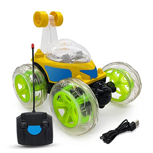 Image of Babble Buddies Kids' Stunt Car: Rechargeable Remote Control, 360-Degree Twisting Acrobatics, Music & Lights, Plus Charger (Assorted Color).